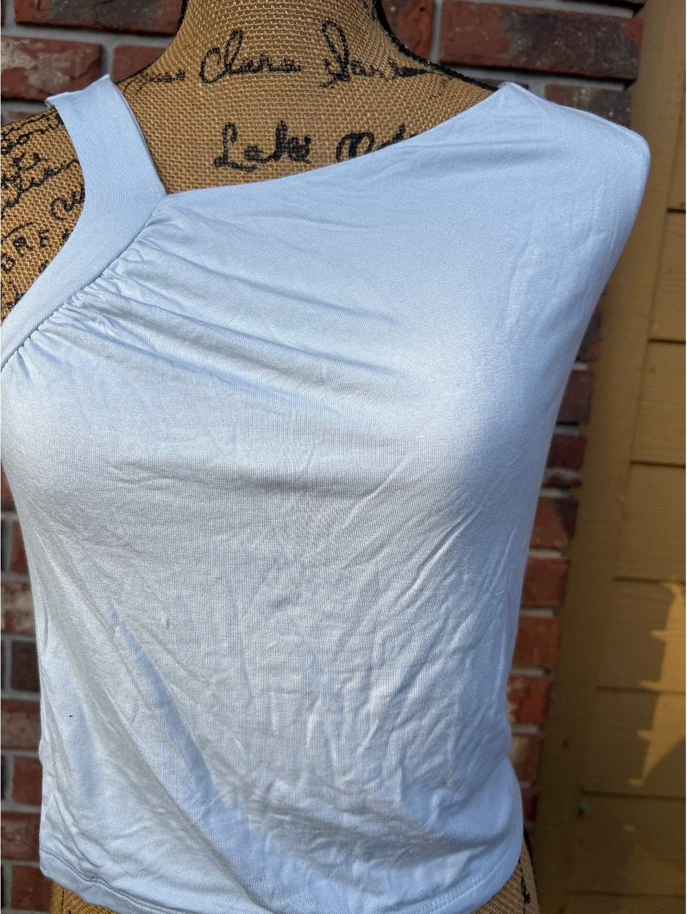 Wild fable Women's Light Blue One-Shoulder Tank Top Medium
